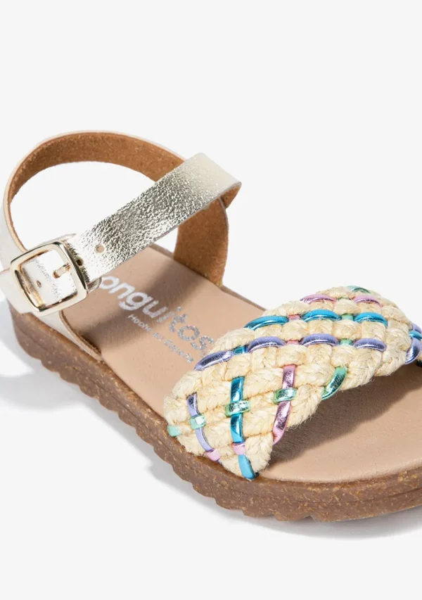 Conguitos Sandalias De Niña Trenzado Metalizado Multicolor^ Sandalias