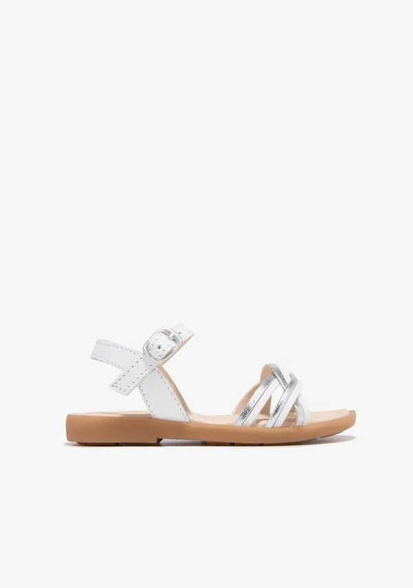 Conguitos Sandalias Hebilla Blanco Plata^ Sandalias | Zapatos De Ceremonia