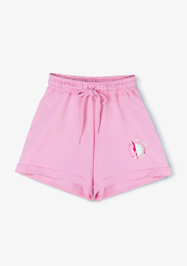 Conguitos Short Deportivo De Niña Liso Unicornio Rosa^ Shorts