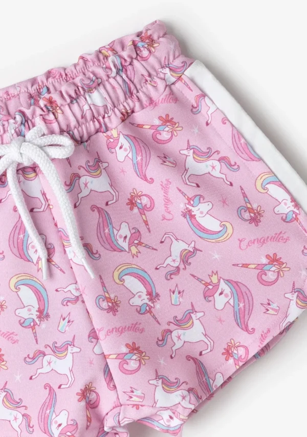 Conguitos Shorts Deportivos Unicornios Rosa^ Shorts