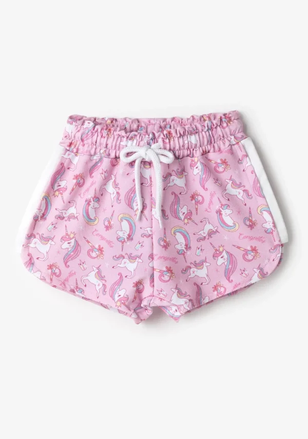 Conguitos Shorts Deportivos Unicornios Rosa^ Shorts