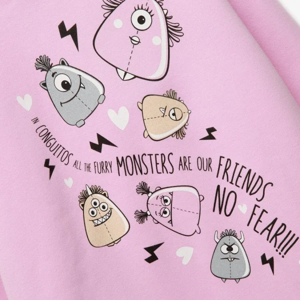 Conguitos Sudadera De Niña Capucha Monstruos Rosa^ Sudaderas
