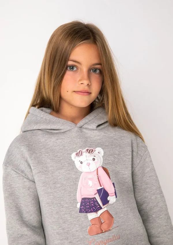 Conguitos Sudadera De Niña Osito Gris^ Sudaderas