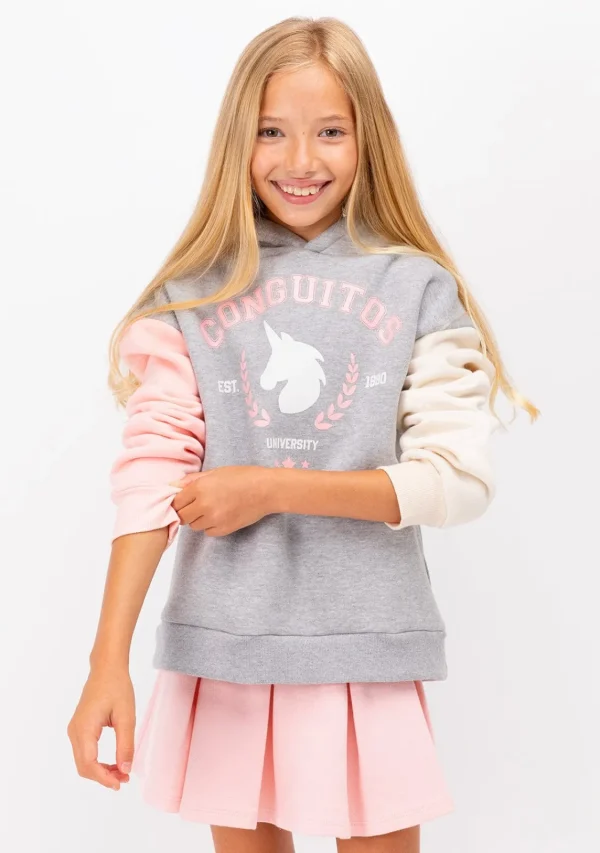 Conguitos Sudadera De Niña Unicornio University Gris^ Sudaderas