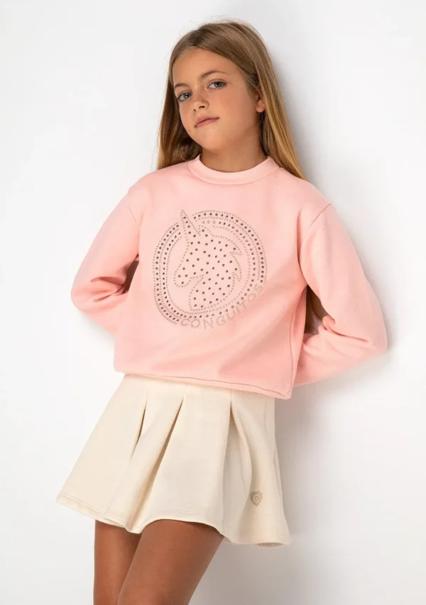 Conguitos Sudadera De Niña Unicornio Strass Rosa^ Sudaderas