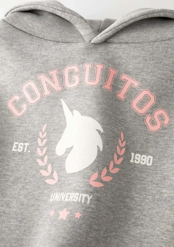 Conguitos Sudadera De Niña Unicornio University Gris^ Sudaderas