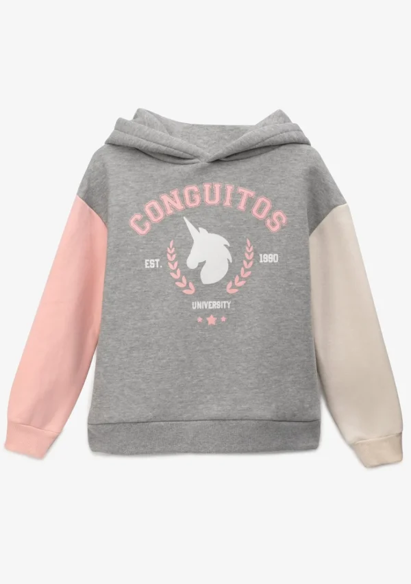 Conguitos Sudadera De Niña Unicornio University Gris^ Sudaderas