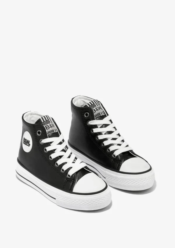 Conguitos Unisex Black Logo Hi-Top Sneakers Napa B&W^ Zapatillas | Zapatillas