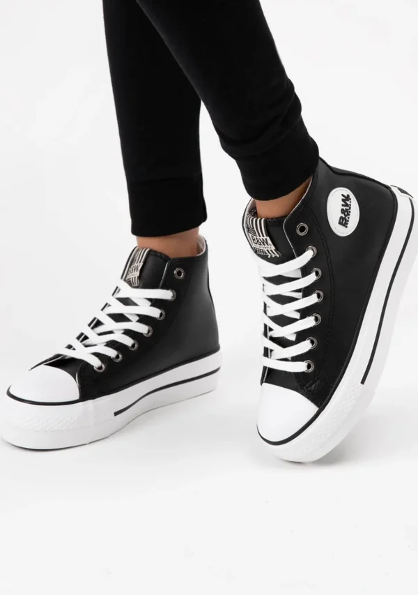 Conguitos Unisex Black Logo Hi-Top Sneakers Napa B&W^ Zapatillas | Zapatillas