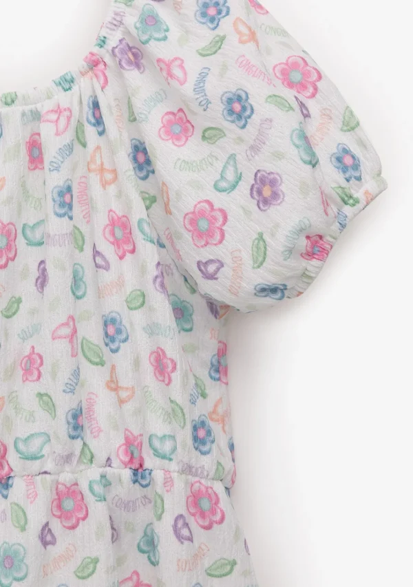 Conguitos Vestido Niña Estampado Flores Blanco^ Vestidos De Verano | Vestidos
