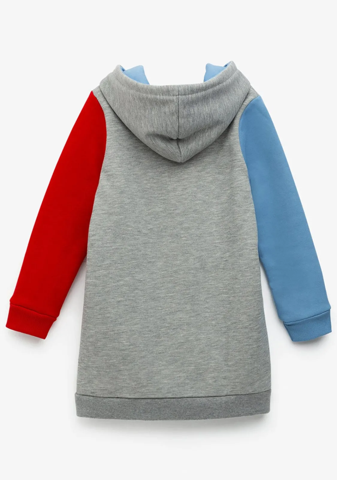 Conguitos Vestido De Niña Color Block Capucha Gris^ Vestidos Sudadera | Vestidos
