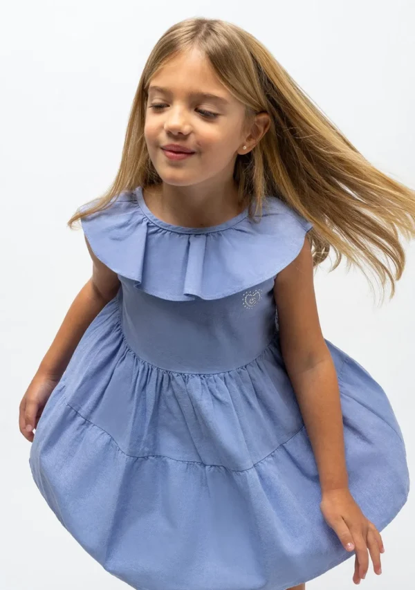 Conguitos Vestido De Niña Volante Azul^ Vestidos De Verano | Vestidos