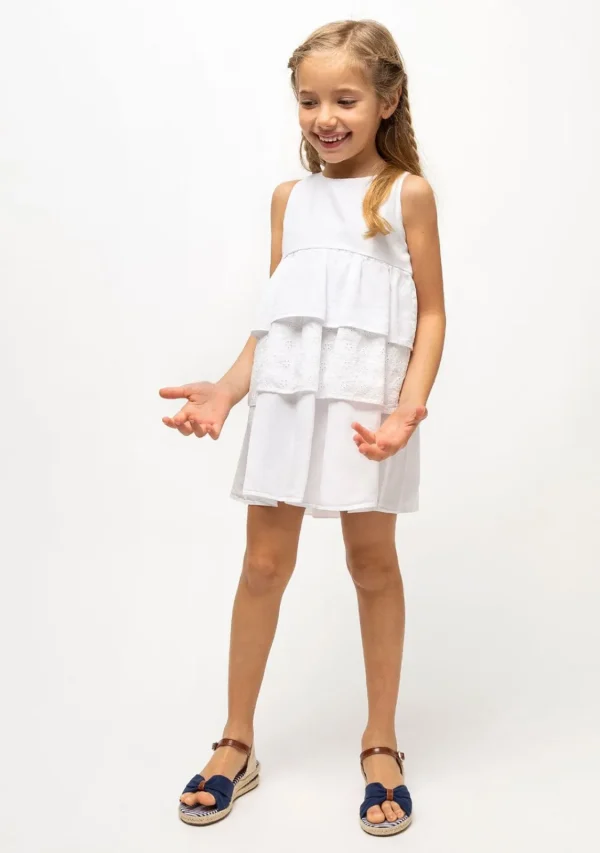 Conguitos Vestido De Niña Volantes Blanco^ Vestidos De Verano | Vestidos