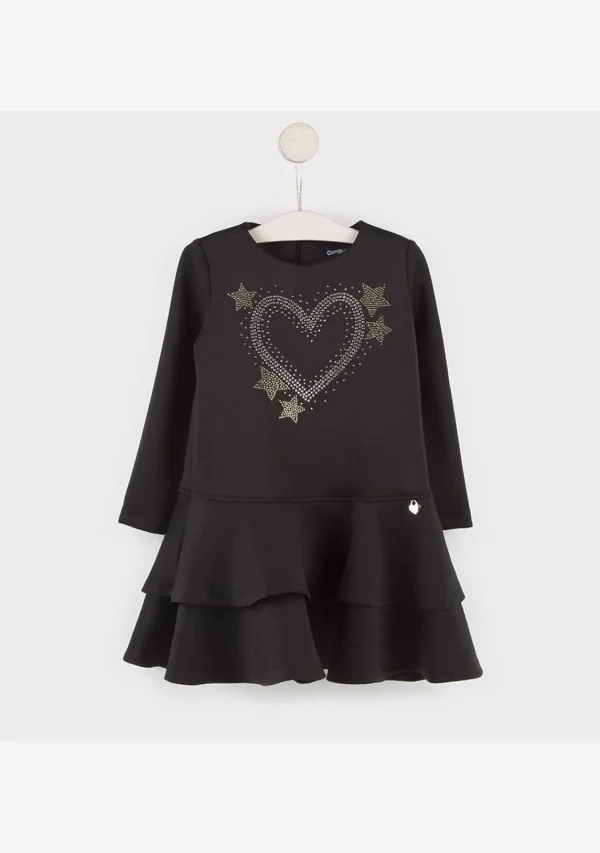 Conguitos Vestido De Niña Volantes Corazón Negro^ Vestidos