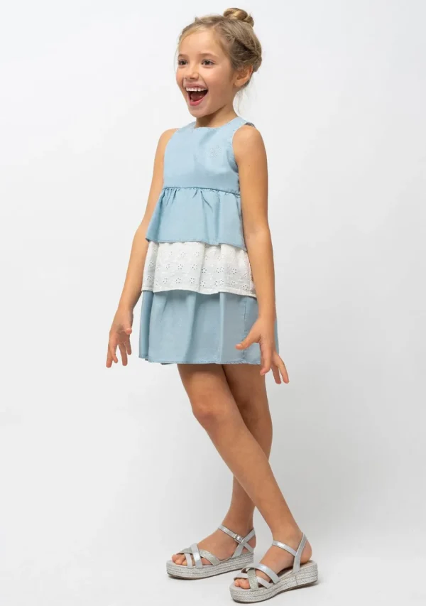 Conguitos Vestido De Niña Volantes Denim^ Vestidos De Verano | Vestidos