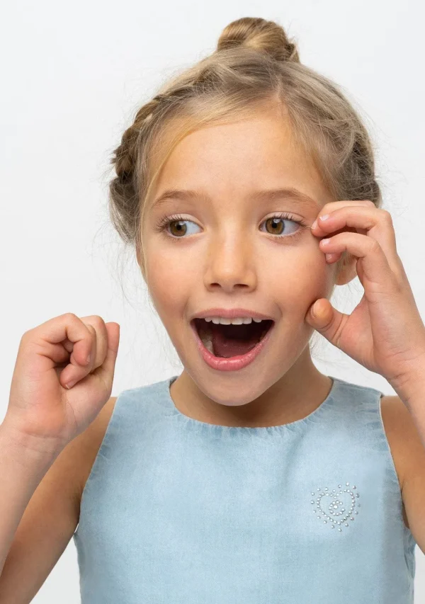 Conguitos Vestido De Niña Volantes Denim^ Vestidos De Verano | Vestidos