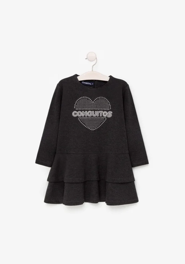 Conguitos Vestido De Niña Volantes Gris^ Vestidos Sudadera | Vestidos