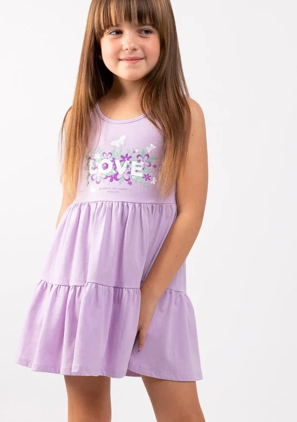 Conguitos Vestido De Niña Volantes Love Nature Malva^ Vestidos De Verano | Vestidos