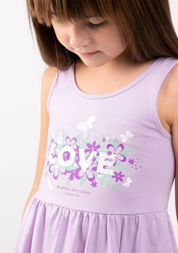 Conguitos Vestido De Niña Volantes Love Nature Malva^ Vestidos De Verano | Vestidos