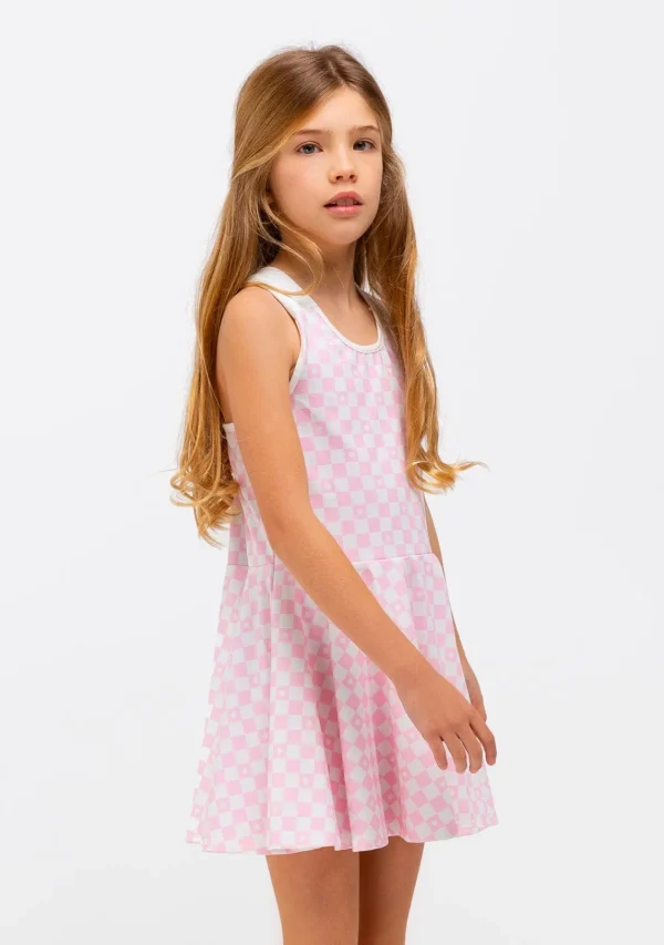 Conguitos Vestido Niña Skater Cuadros Rosa^ Vestidos De Verano | Vestidos