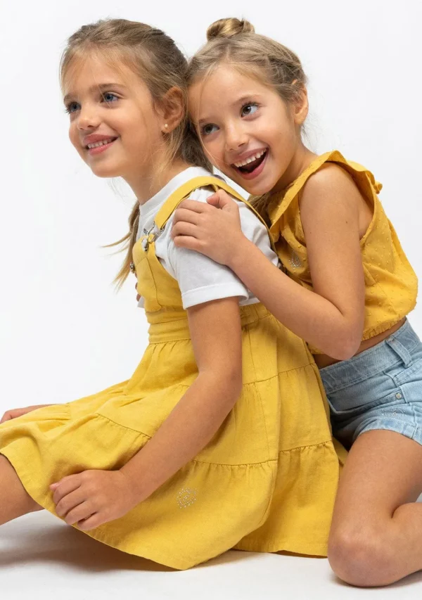 Conguitos Vestido Peto De Niña Mostaza^ Vestidos De Verano | Vestidos