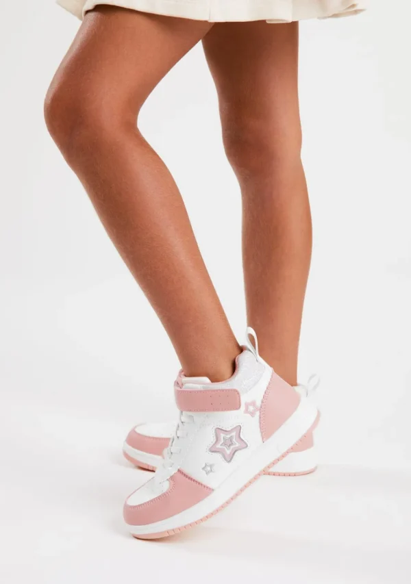 Conguitos Zapatillas Altas Con Luces Estrellas Rosa^ Zapatillas Con Luces | Zapatillas