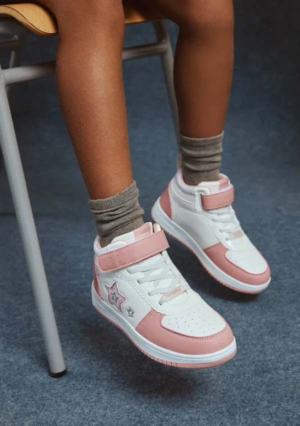 Conguitos Zapatillas Altas Con Luces Estrellas Rosa^ Zapatillas Con Luces | Zapatillas