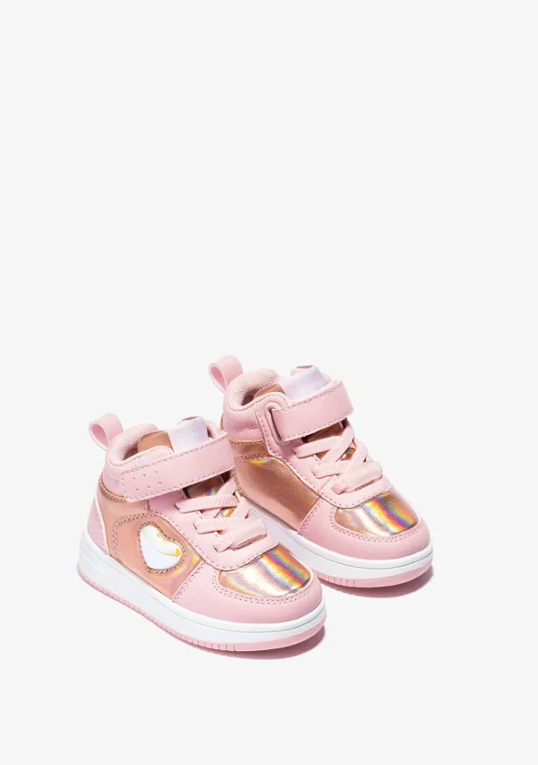 Conguitos Zapatillas Altas De Bebé Con Luz Corazón Rosa^ Zapatillas Con Luces | Zapatillas