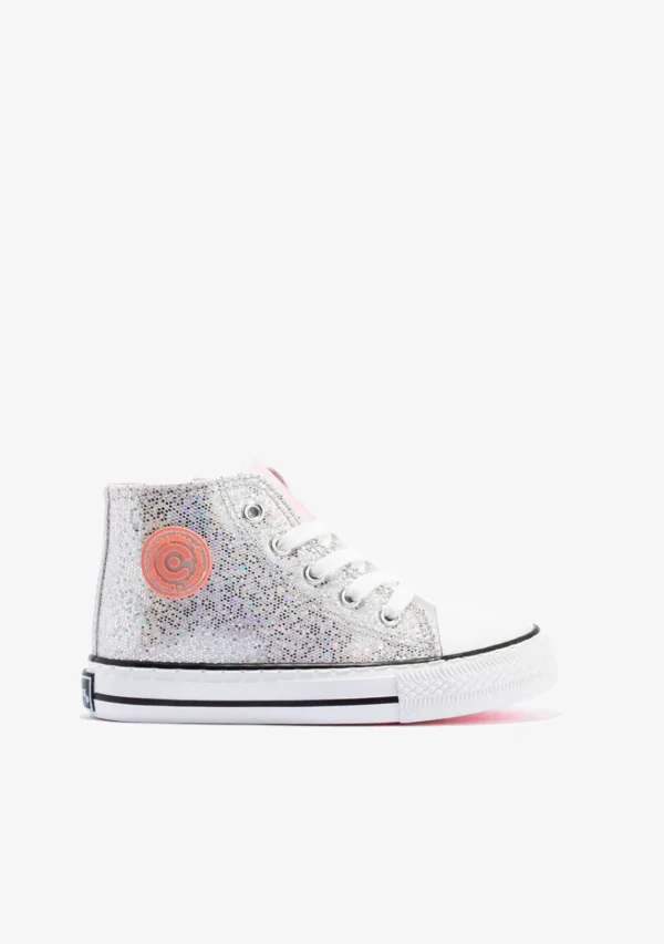 Conguitos Zapatillas Altas De Niña Glitter Plata^ Zapatillas