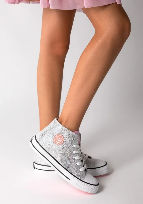 Conguitos Zapatillas Altas De Niña Glitter Plata^ Zapatillas