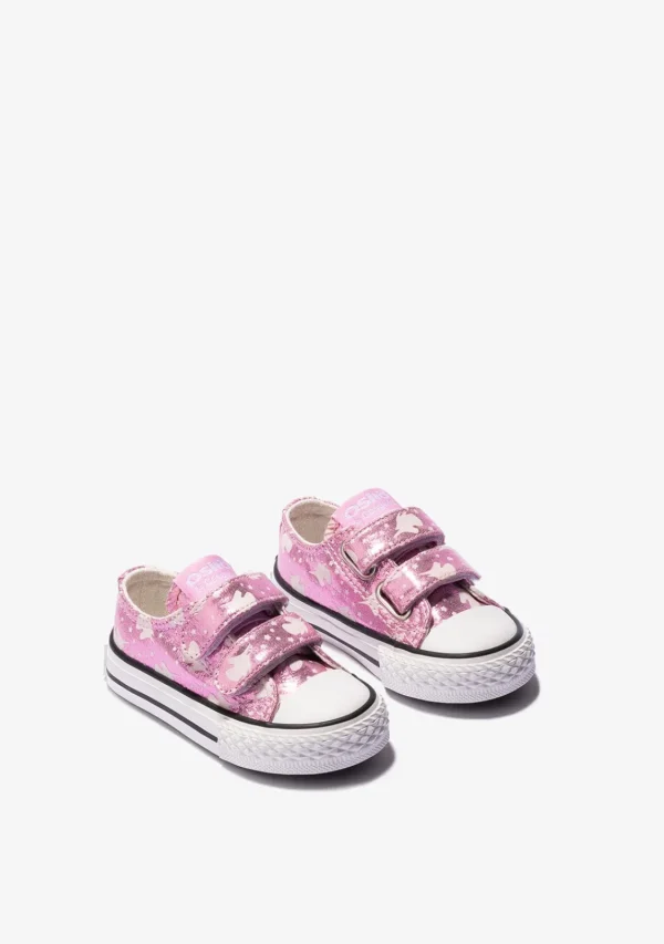 Conguitos Zapatillas De Bebé Brillo En La Oscuridad Lona Rosa^ Zapatillas | Zapatillas