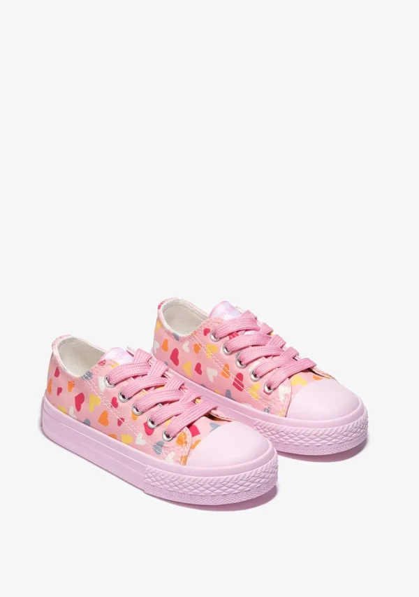 Conguitos Zapatillas De Niña Cordones Corazón Lona Rosa^ Zapatillas