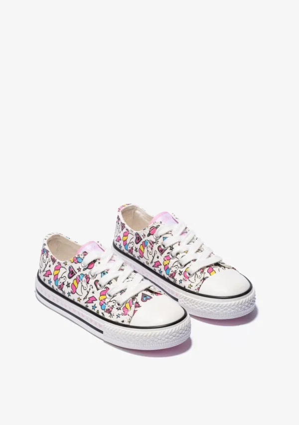 Conguitos Zapatillas De Niña Unicornio Lona Blanco^ Zapatillas