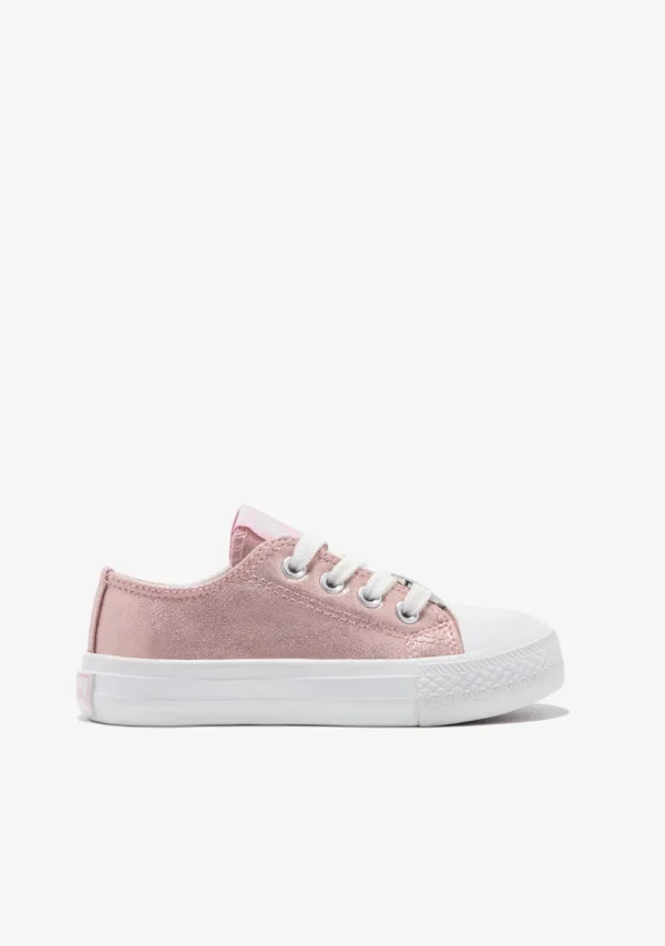 Conguitos Zapatillas Lona Metalizado Corazón Rosa^ Zapatillas